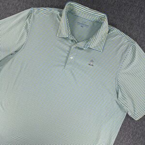 Vineyard Vines XXL Performance Polo Blue Yellow Stripe Acoaxet Club Golf Preppy